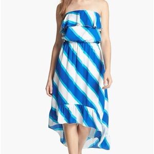 Lilly Pulitzer Caldwell Sail Stripe Colorblock High Low Midi Dress